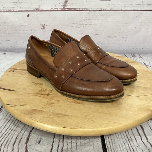 PIKOLINOS Shoes - Pikolinos Brown Leather Loafers Womens 7.5 EU 38 Studded Comfort Slip On